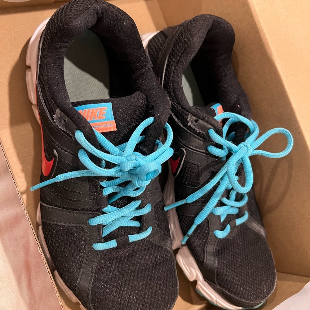 Nike Black Sneakers with Blue Laces